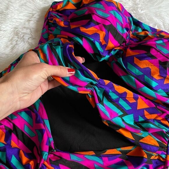 Sea by Monif C. One Piece Swimsuit Cutout Front Multicolored New Womens Size 24W - Picture 3 of 10